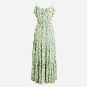 NWT J. Crew Tiered Maxi Dress in Tossed Floral Green Sz M